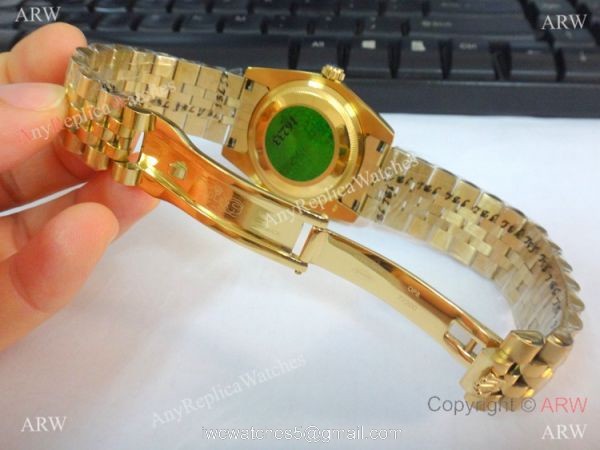 New Copy Rolex Datejust Onyx Dial Yellow Gold Jubilee Watch 36mm 5