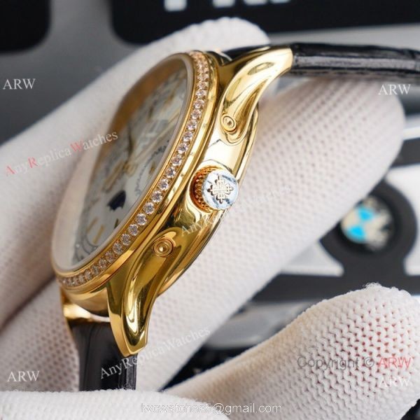 Swiss Replica Patek Philippe Geneve Base 1000 Watch with Diamond Bezel 40mm 5
