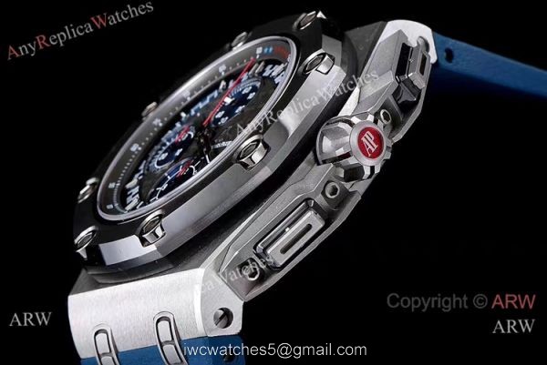 (JF) Swiss 3126 Audemars Piguet Chronograph Michael Schumacher Blue Index Dial Watch 5