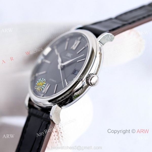 Swiss Replica IWC Portofino Stainless Steel Rhodium Dial Watch 37mm 5