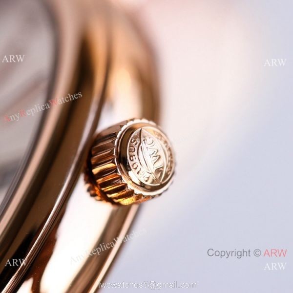 Swiss Replica IWC Portofino 37mm Lady Watch Silver Dial Rose Gold 5