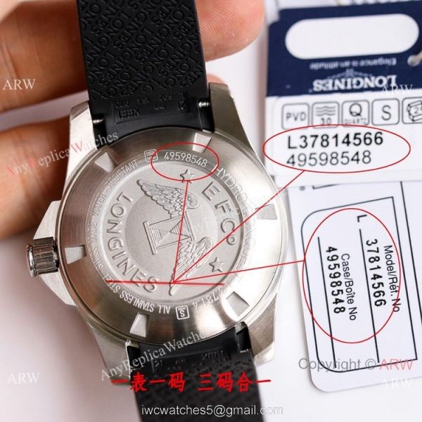 Swiss Copy Longines Hydroconquest Watch Black Ceramic Rubber Strap 5