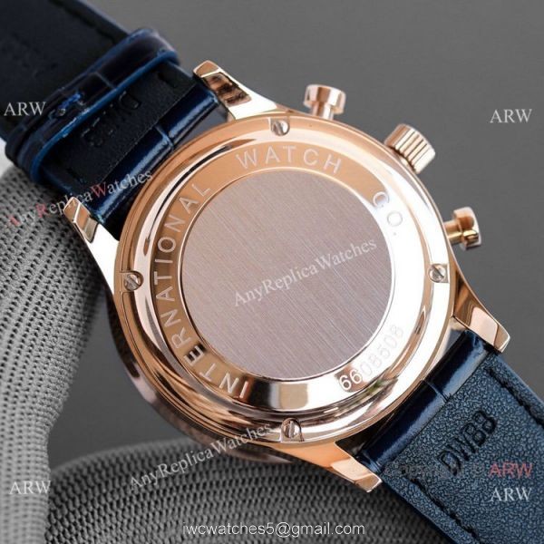 AAA Replica IWC Portuguese Rose Gold White Watches Swiss 7750 Chronograph 5