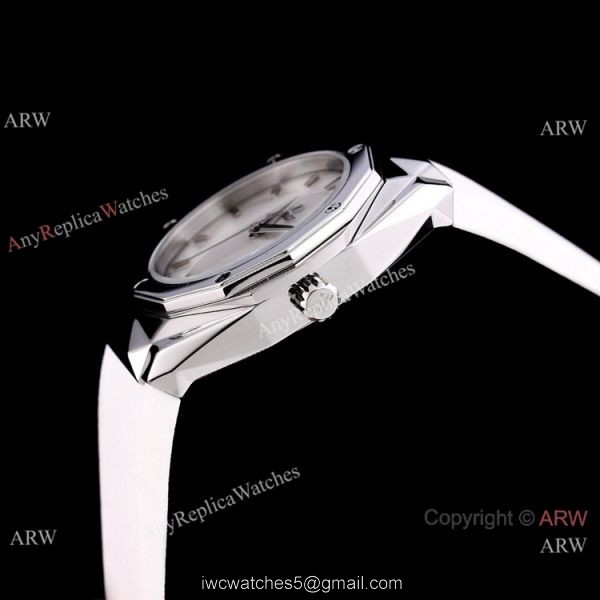 New Style Replica Hublot Sang Bleu Watches White Rubber Strap 45mm 5