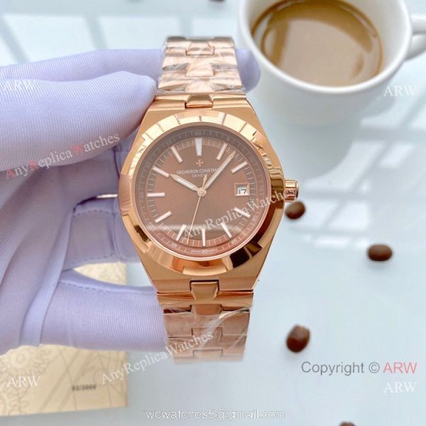 Copy Vacheron Constantin Geneve Overseas 42mm Watches Rose Gold 5