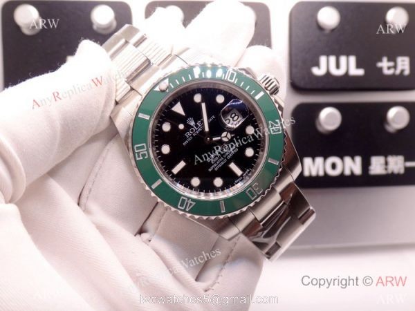 AAA Swiss Replica Rolex Submarimer Kermit 16610LV Watch Real ETA2836 5