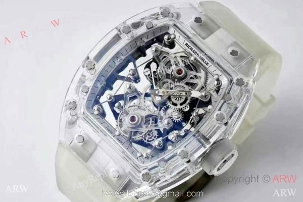 2020 New! True Double Tourbillon EUR Swiss Richard Mille RM 56-02 Sapphire Tourbillon Watch 55mm 5