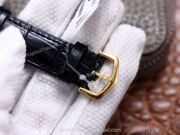 AAA Replica Cartier Santos-Dumont Swiss 9015 Watch All Gold Couple Wrist 5