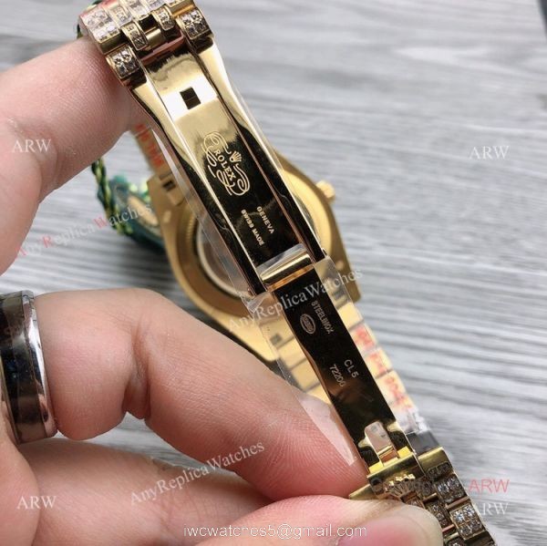 Copy Gold 41mm Datejust Rolex Iced Out Diamond Watches Swiss 3255 Jubilee Bracelet 5