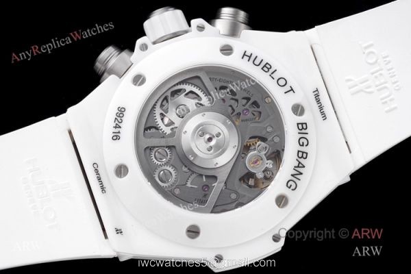 (HB) Best Hublot Big Bang Unico White Ceramic White Rubber Strap Replica Watch 5