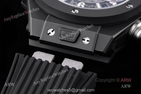 Top Replica Hublot Big Bang Ceramic All Black Hublot Rubber Strap Watch For Men 5