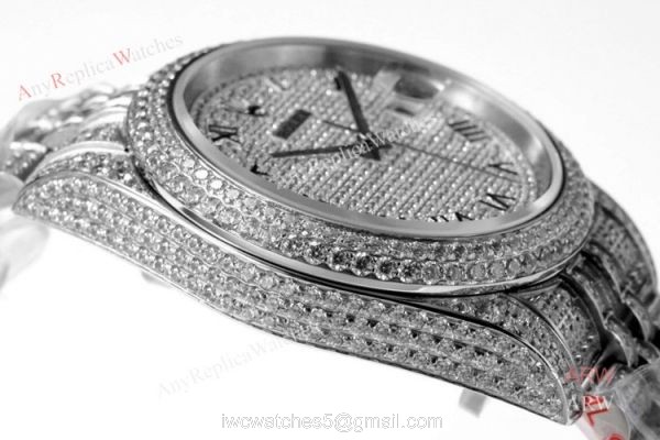 Top Replica Iced Out Rolex Datejust ii 41mm Swiss 3255 Watch With A Jubilee Bracelet 5