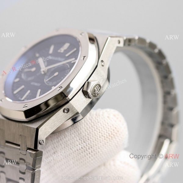 Swiss Model Audemars Piguet Royal Oak Moon Phase Watch 41mm Solid Black 5