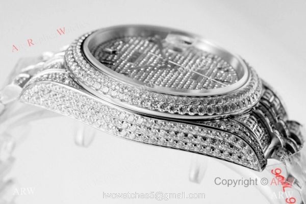 TW Factory Rolex Datejust Iced Out Watches 41mm Diamonds Silver Case 5