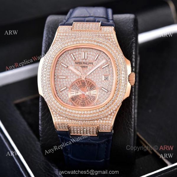 Luxury Replica Patek Philippe Nautilus Iced Out Watches Automatic 5