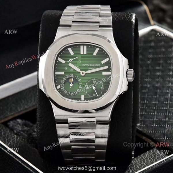 Patek Philippe Nautilus Power Reserve Watches Red Dial Stainless Steel 5