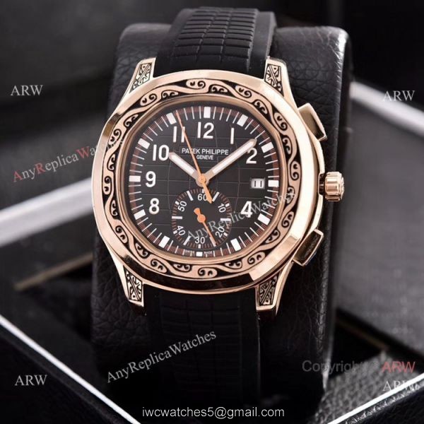 Copy Patek Philippe Aquanaut VK Chronograph Watches Rose Gold Engraving 5