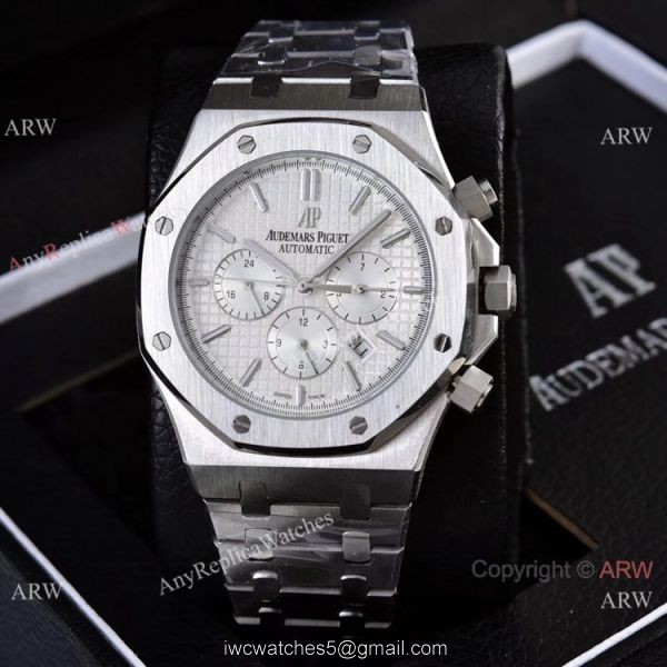 Knockoff Audemars Piguet Royal Oak 41mm Wrist Silver Steel Blue Sub-dials 5