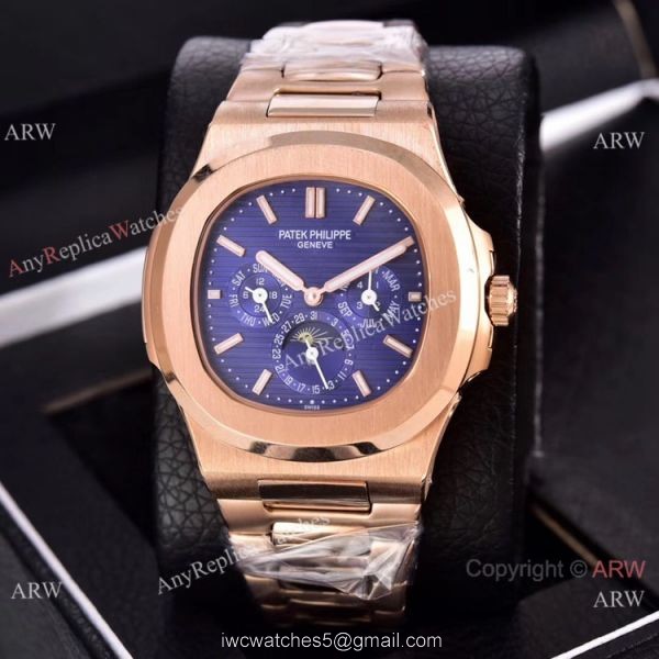 Knockoff Patek Philippe Nautilus Moon Phase Watches 40mm Rose Gold 5