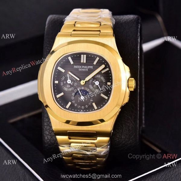 Knockoff Patek Philippe Nautilus Moon Phase Red Gradient Dial Watches 40mm 5