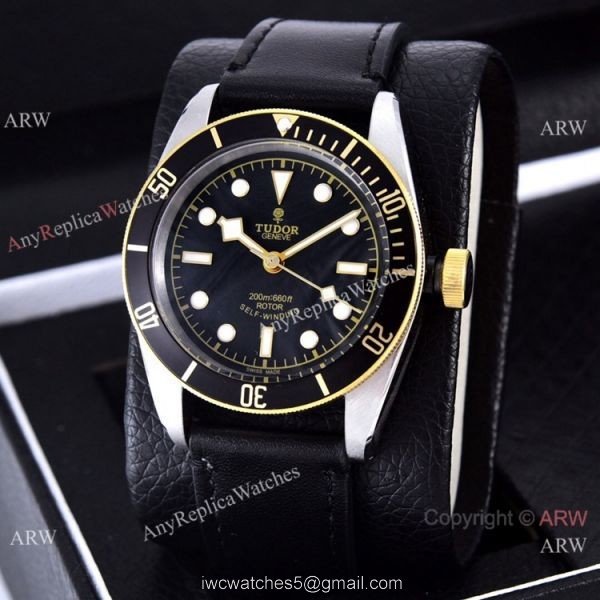 Clone Tudor Heritage Black Bay Watches Two Tone Leather Strap 5