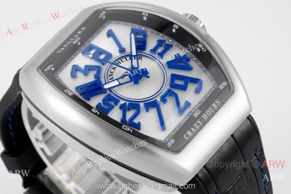 ABF Super Clone Franck Muller Vanguard V45 Crazy Hour Watch Blue Markers 5