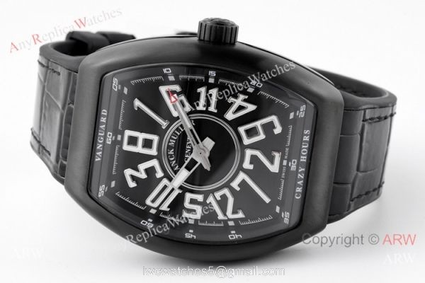ABF Swiss Grade Franck Muller Vanguard V45 CRAZY HOUR Watch All Black 5