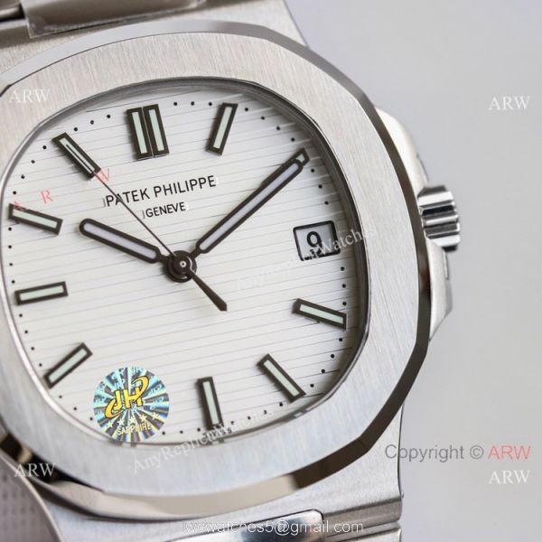 Swiss Grade Patek Philippe Nautilus PPF Factory Cal324 Watch Stainless Steel White Dial 5