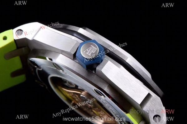 JF Factory V8 1:1 Best Audemars Piguet Divers Watch Green Rubber Strap 5