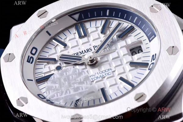 JF Factory V8 1:1 Best Audemars Piguet Divers Men Watch White Dial 5