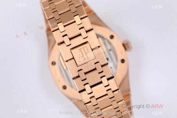 R8 Factory 1-1 Best Replica Audemars Piguet Royal Oak Swiss Tourbillon Watch Rose Gold 5