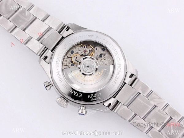 2021 New! Swiss Copy Breitling Premier B01 7750 Chronograph Watch Blue Dial Stainless Steel 5