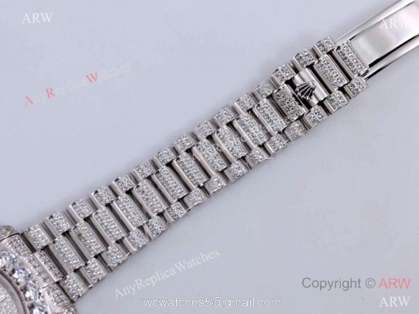 Iced Out Rolex New Oyster Perpetual Pearlmaster 39 Copy Watch Roman Markers 5