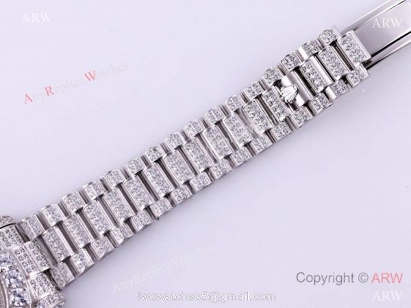 Best Replica Rolex New Oyster Perpetual Pearlmaster 39 Watch Silver Diamonds 5