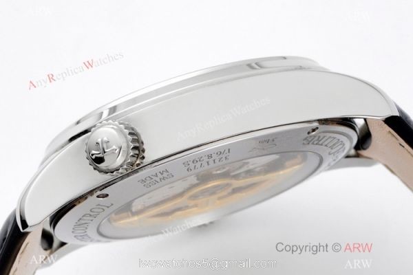 ZF Factory 1:1 Swiss Replica Jaeger leCoultre Master Watch Blue Face Leather Strap 5
