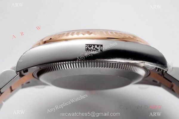 Swiss Clone Rolex Datejust 31mm Watch Two Tone Rose Gold Gray Dial 5