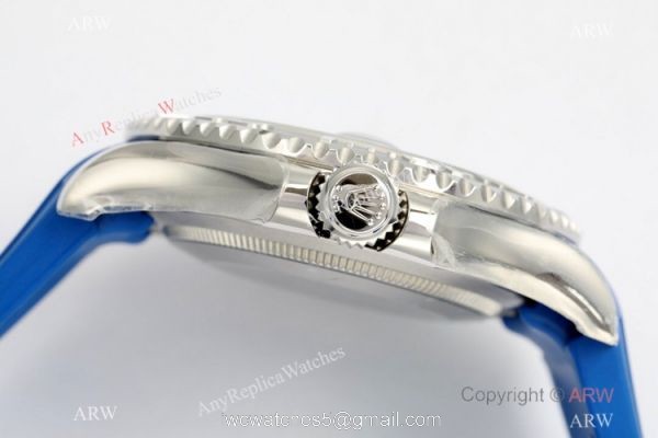 EW Factory Rolex Yacht Master 40mm Swiss 3235 904L Blue Rubber Watch AAA Replica 5