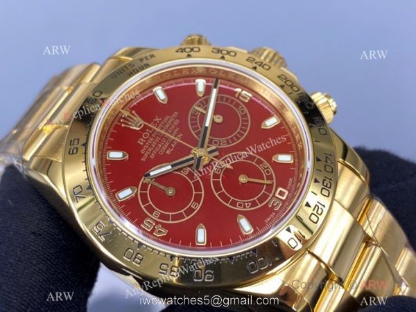New! Rolex Daytona Chronograph Red Face watch NOOB Factory Swiss 4130 904L 5