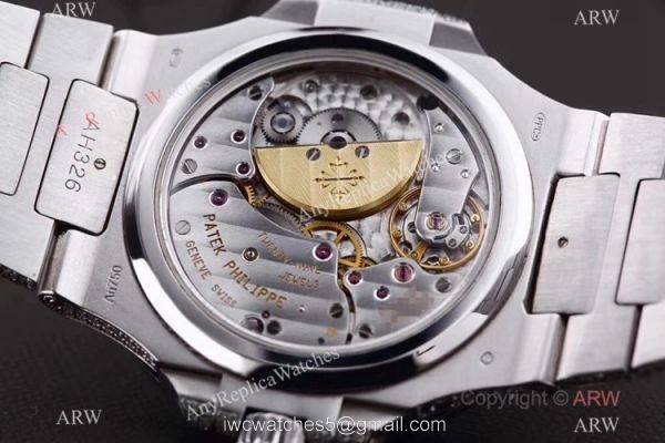 Iced Out Patek Philippe Nautilus Moon Phase Power Reserve 5712 Watch Swiss Grade Watch 5