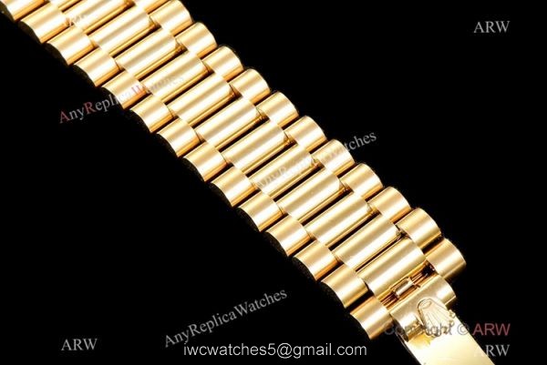 (GM Factory) Swiss Grade Rolex Day-Date 40mm Watch Gold Case Diamond Markers 5