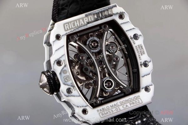 KV Factory Richard Mille Tourbillon Pablo Mac Donough RM53 01 Watch Canvas Strap TPT Carbon 5