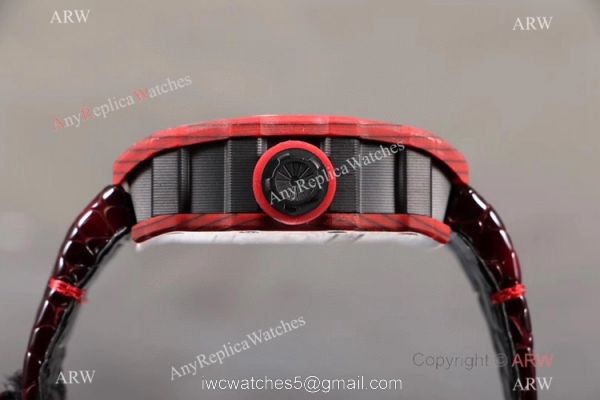 KV Factory 1:1 Richard Mille Tourbillon RM12-01 Red Quartz fiber Case Watch 5