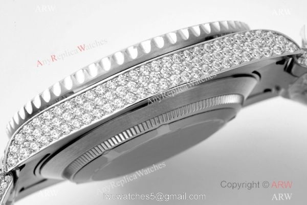 Swiss Grade Clone Rolex Iced Out Submariner Watch Swiss 3135 904L Stainless Steel 5
