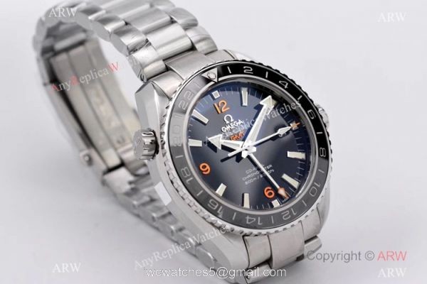Swiss Copy Omega Seamaster Planet Ocean 600m GMT Watch VSF 8605 Stainless Steel Black Ceramic Bezel 5