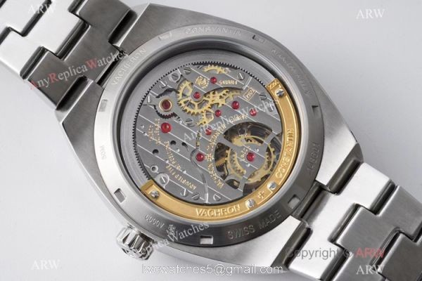 EUR Factory Best Edition Copy Vacheron Constantin Overseas tourbillon Watch Silver Dial 5