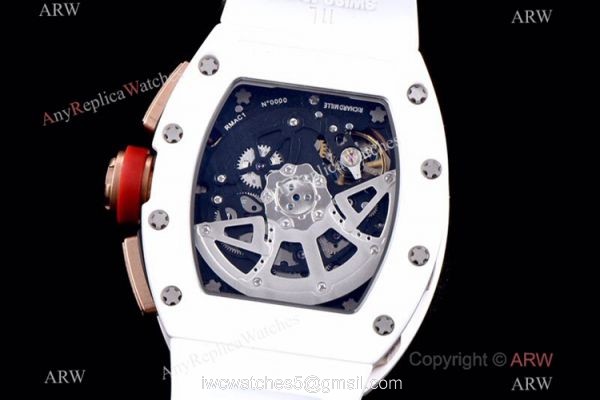 KV Factory Richard Mille RM 011 White Demon Flyback Chronograph Watch Ceramic Case 5