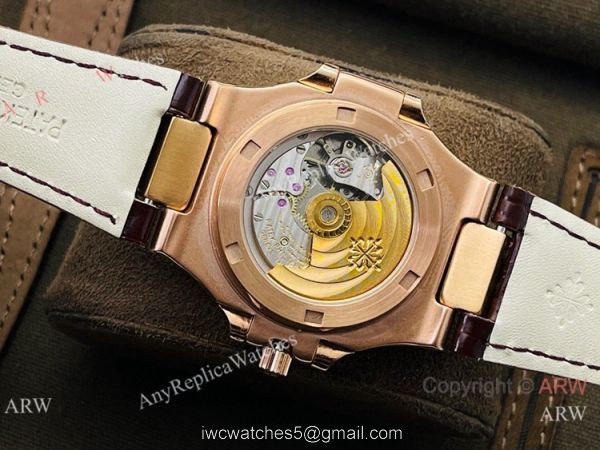 (PF Factory) Patek Philippe Nautilus Moonphase 5724 Watch Rose Gold Black Dial 5