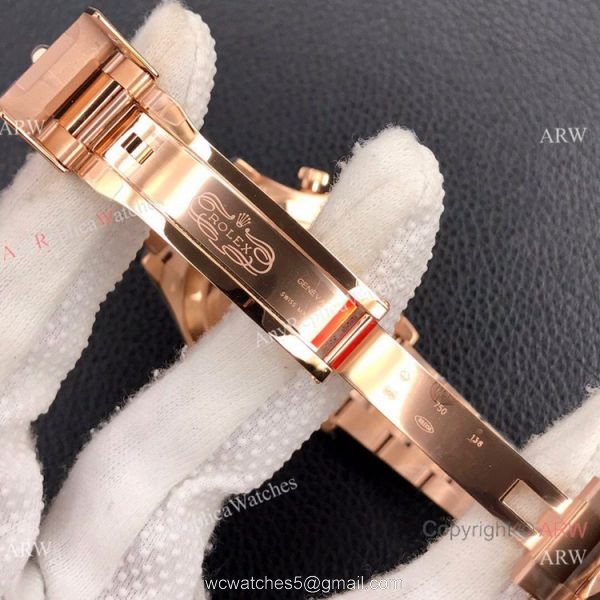 Super Clone Rolex Daytona Rose Gold Black Dial Watch Noob 4130 Movement 5