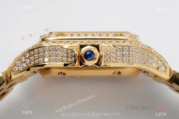 AC Factory Swiss Copy Panthere De Cartier Watch 27mm Yellow Gold Diamond 5