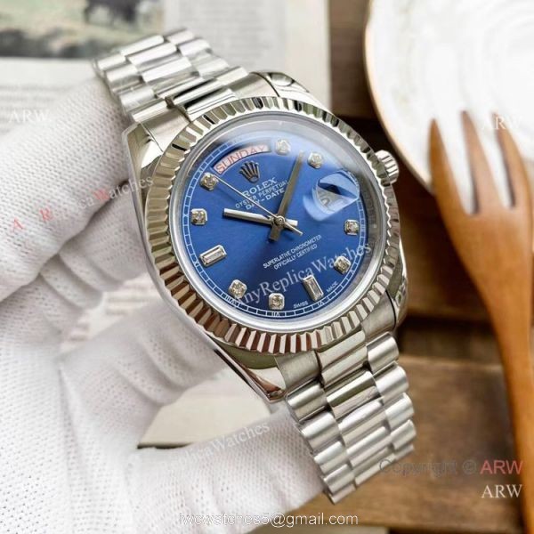 Replica Rolex Day Date President 40mm Watches Red Diamond Dial 5